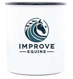 Improve Equine 1kg branded airtight canister — bulk horse hydration mix storage for daily barn use