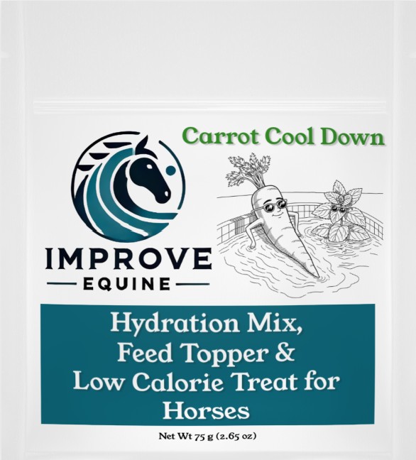 Carrot Cool Down 2lb bag — Improve Equine horse hydration mix, carrot and peppermint, safe for metabolic horses