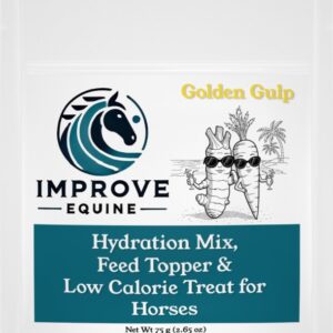 Golden Gulp 2lb bag — Improve Equine horse hydration mix, carrot and turmeric, desire-based horse hydration