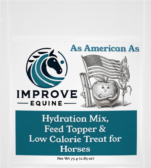 As American As 2lb bag — Improve Equine horse hydration mix, apple oat flour Ceylon cinnamon, sugar-free horse treat