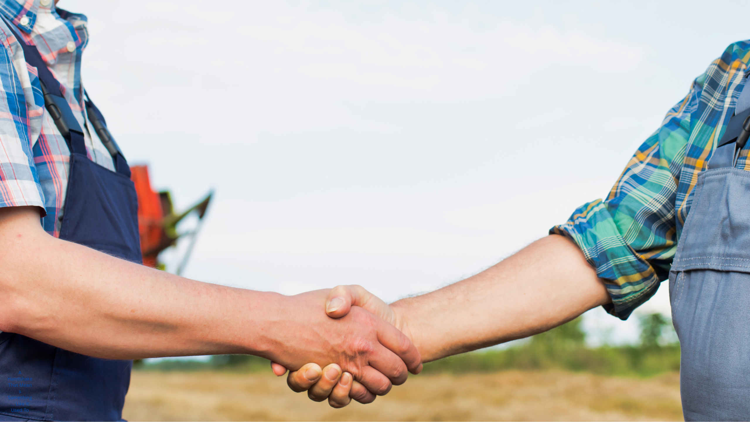 A handshake between two people — the kind that still means something. Improve Equine horse supplement standards built on trust, transparency, and community alignment.